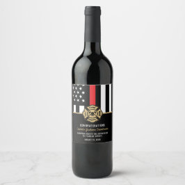 Etiqueta Para Botella De Vino Bombero Jubilación Departamento de Bomberos Bomber