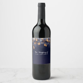 Etiqueta Para Botella De Vino Bombillas Colgantes Vintage Bodas Rústicas Persona