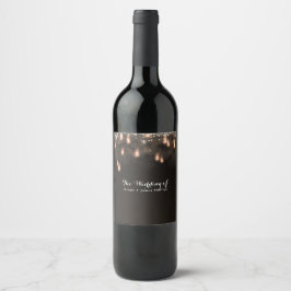 Etiqueta Para Botella De Vino Bombillas Colgantes Vintage Bodas Rústicas Persona