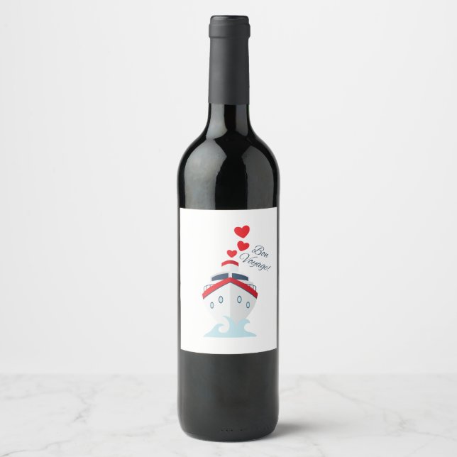 Etiqueta Para Botella De Vino Bon Voyage (Anverso)