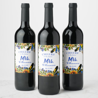 Etiqueta Para Botella De Vino Bonito Boho Floral Bachelorett Fiesta