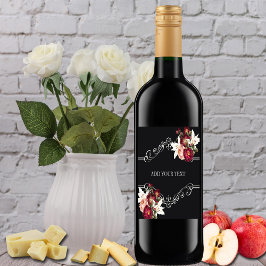 Etiqueta Para Botella De Vino Bonito de graduación Roses Roses Roses lirios sobr