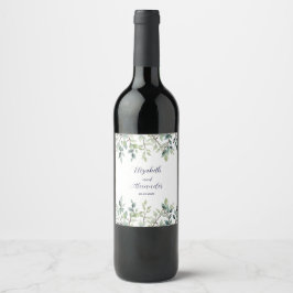 Etiqueta Para Botella De Vino Bonito simple minimalista deja ramas boda