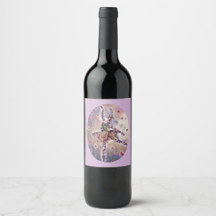 Etiqueta Para Botella De Vino Bonito Textura Ballerina Art Purple