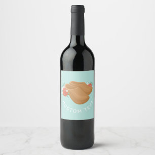 Etiqueta Para Botella De Vino Bonitos zapatos y flores de madera