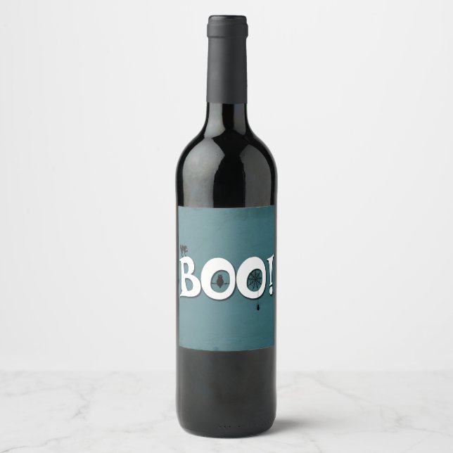 Etiqueta Para Botella De Vino ¡Boo! (Anverso)