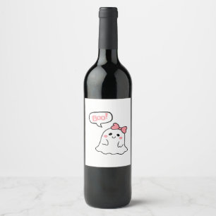 Etiqueta Para Botella De Vino ¡Boo! Limpieza mínima del botón de corte