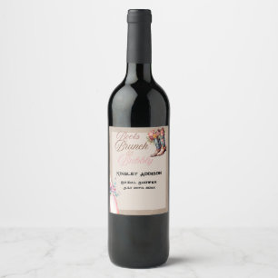 Etiqueta Para Botella De Vino Boots Brunch & Bubbly Bridal Shower