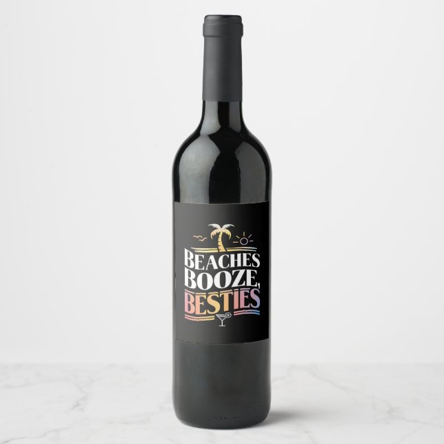 Etiqueta Para Botella De Vino Booze & Bestis Coconut Summer (Anverso)