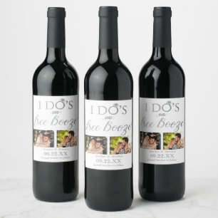 Etiqueta Para Botella De Vino Booze gratis y Booze Modern Wedding Salven la fech