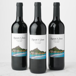 Etiqueta Para Botella De Vino Bora Bora Wedding Favor