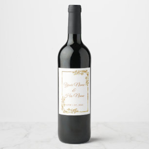 Etiqueta Para Botella De Vino Borde de arte de línea dorada Thunder_Cove