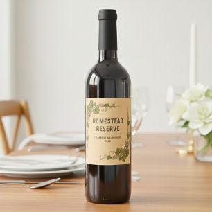 Etiqueta Para Botella De Vino Borde de viñedo vintage