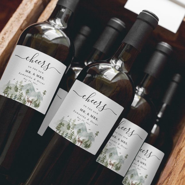 Etiqueta Para Botella De Vino Bosque acuático | Árboles Y Cervezas | (Subido por el creador)
