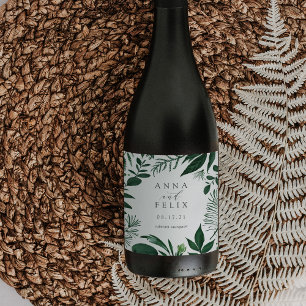 Etiqueta Para Botella De Vino Bosque silvestre   Boda personalizado