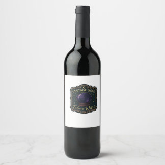Etiqueta Para Botella De Vino Bosques místicos de fantasía Whimsigoth, lunas y m