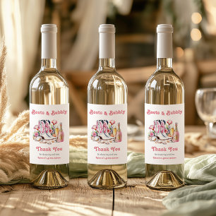 Etiqueta Para Botella De Vino Botas y Burbujas Fiesta de Despedida de Soltera Va