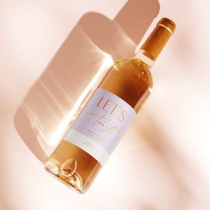 Etiqueta Para Botella De Vino Botella Boda personalizada Mínima Moderna Púrpura