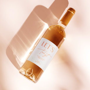 Etiqueta Para Botella De Vino Botella Boda personalizada rosa Rubor moderna