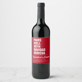 Etiqueta Para Botella De Vino Botella de Coquito Divertida Festiva Minimalista M