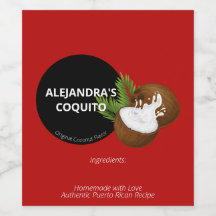 Botella de Coquito Festivo Rojo Moderno con Salpic
