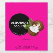 Botella de Coquito Moderno y Audaz de Color Rosa F