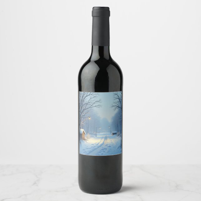 Etiqueta Para Botella De Vino botella de invierno (Anverso)