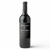 Botella de vino Boda personalizada con negro Perso