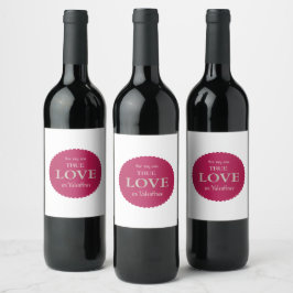 Etiqueta Para Botella De Vino Botella de vino de amor verdadero