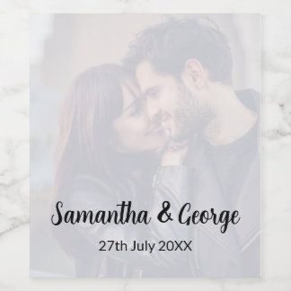 Etiqueta Para Botella De Vino Botella de vino de boda personalizada con foto