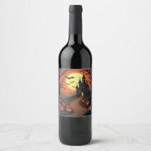 Botella de vino de Halloween