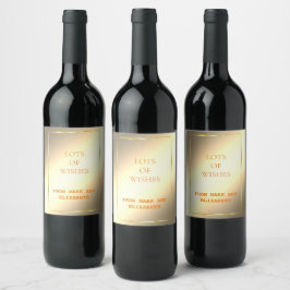 Etiqueta Para Botella De Vino Botella de vino elegantemente dorada con tu dedica