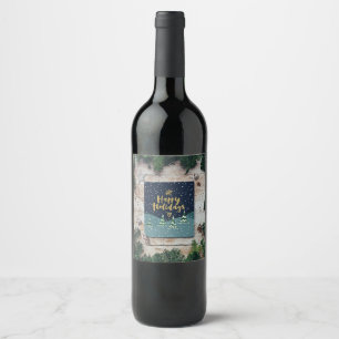 Etiqueta Para Botella De Vino Botella de vino festiva, deseo a alguien feliz vac