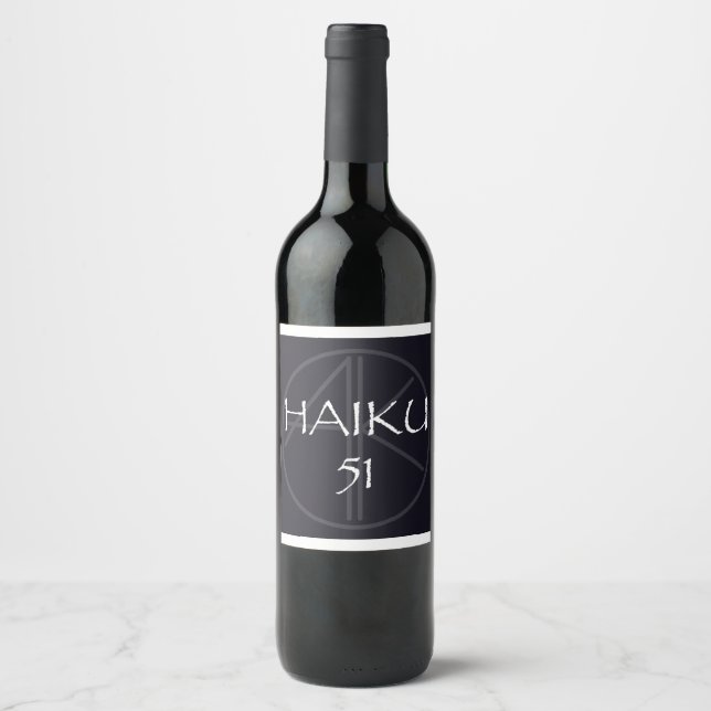 ETIQUETA PARA BOTELLA DE VINO BOTELLA DE VINO HAIKU 51 (Anverso)