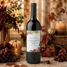 Botella de vino para cena Chic Wine and Dine