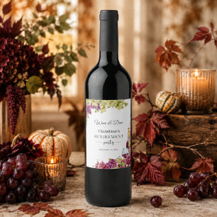 Etiqueta Para Botella De Vino Botella de vino para la fiesta de jubilación Chic
