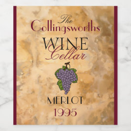 Etiqueta Para Botella De Vino Botella de vino rojo Merlot personalizada casera