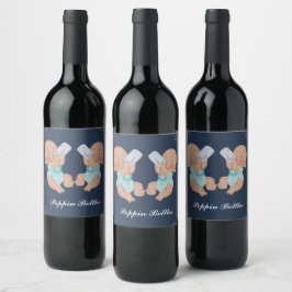 Etiqueta Para Botella De Vino Botellas gemelas de Poppin'