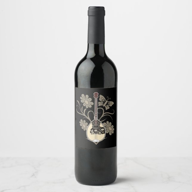 Etiqueta Para Botella De Vino Bouzouki (Anverso)