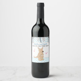 Etiqueta Para Botella De Vino Boy Kangaroo Wine Label Boho Baby Shower