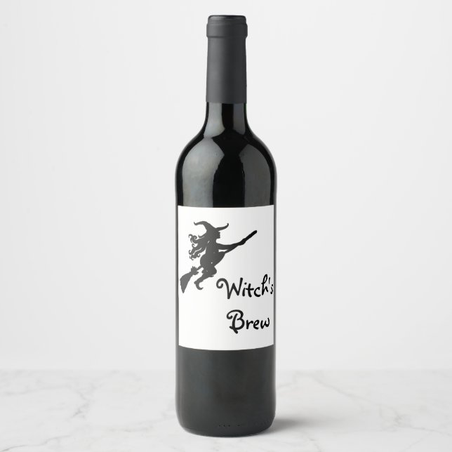 Etiqueta Para Botella De Vino Brew de bruja (Anverso)
