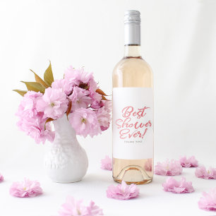 Etiqueta Para Botella De Vino Bridal Shower Hostess Cute Gracias regalo