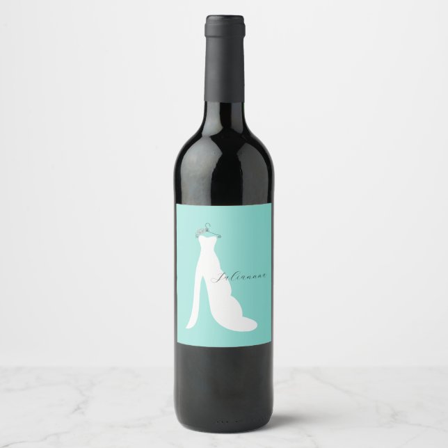 Etiqueta Para Botella De Vino BRIDE & Bridesmaids Aquí Viene El Fiesta De Novia (Anverso)