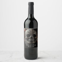 Brillo Negro Glam Sparkle Calavera Gótico