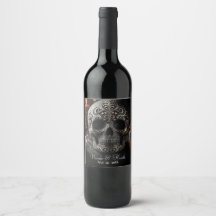 Brillo Negro Glam Sparkle Calavera Gótico