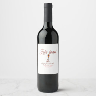 Etiqueta Para Botella De Vino Brindemos por nombre de la fiesta de compromiso fe