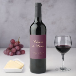 Etiqueta Para Botella De Vino Brindis al Amor Color de Vino Boda con Escritura S