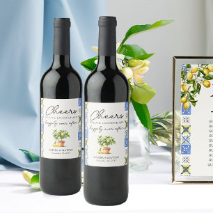 Etiqueta Para Botella De Vino Brindis Felices Para Siempre Bodas Lemon Grove