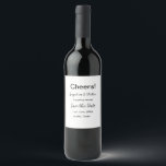 Etiqueta Para Botella De Vino Brindis guarda la fecha simple minimalista moderno<br><div class="desc">diseño</div>