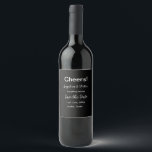 Etiqueta Para Botella De Vino Brindis guarda la fecha simple minimalista moderno<br><div class="desc">diseño</div>
